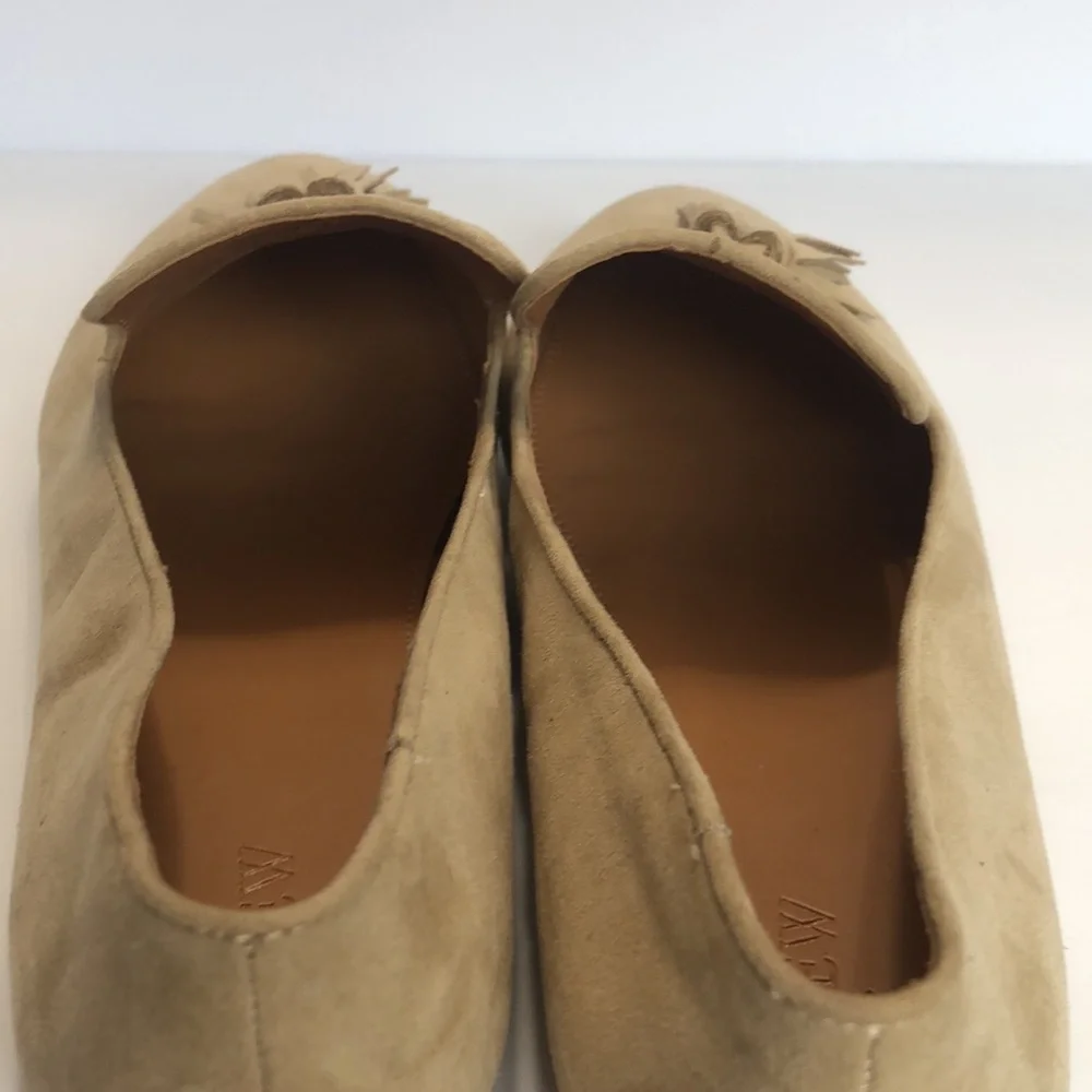 J. Crew Factory Cream Almond Toe Tasseled Slip on Flats size 11